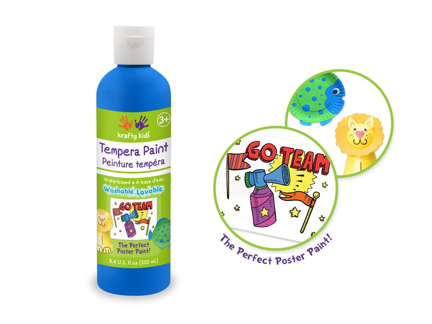 Peinture tempera à base d'eau 250 ml - plusieurs couleurs disponibles