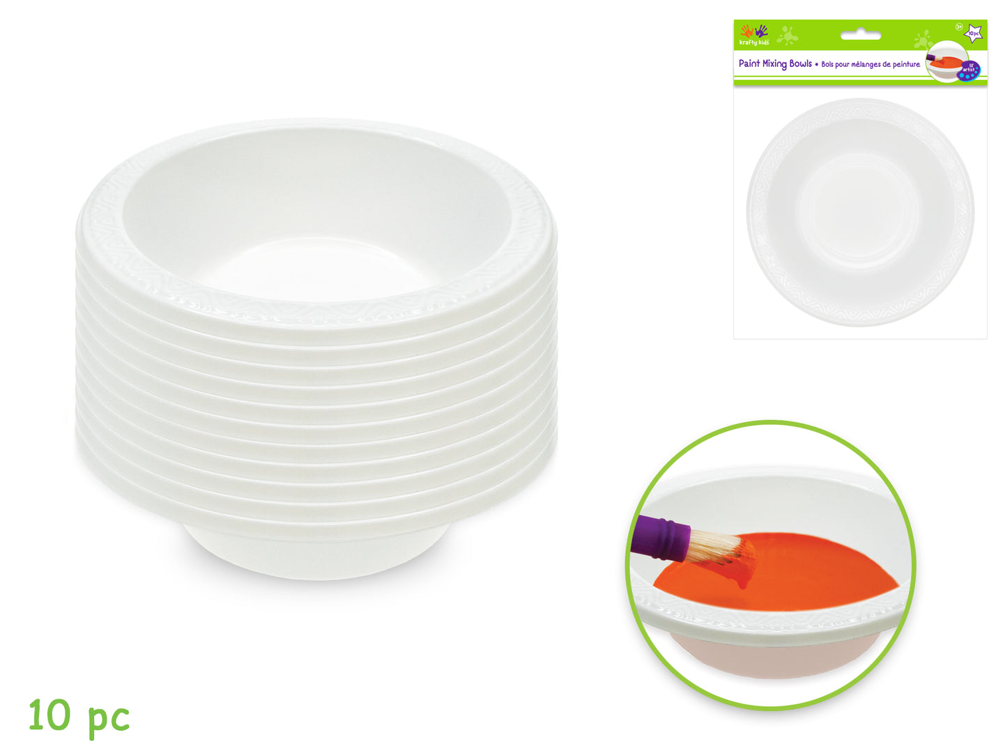 10 petits bols de plastique