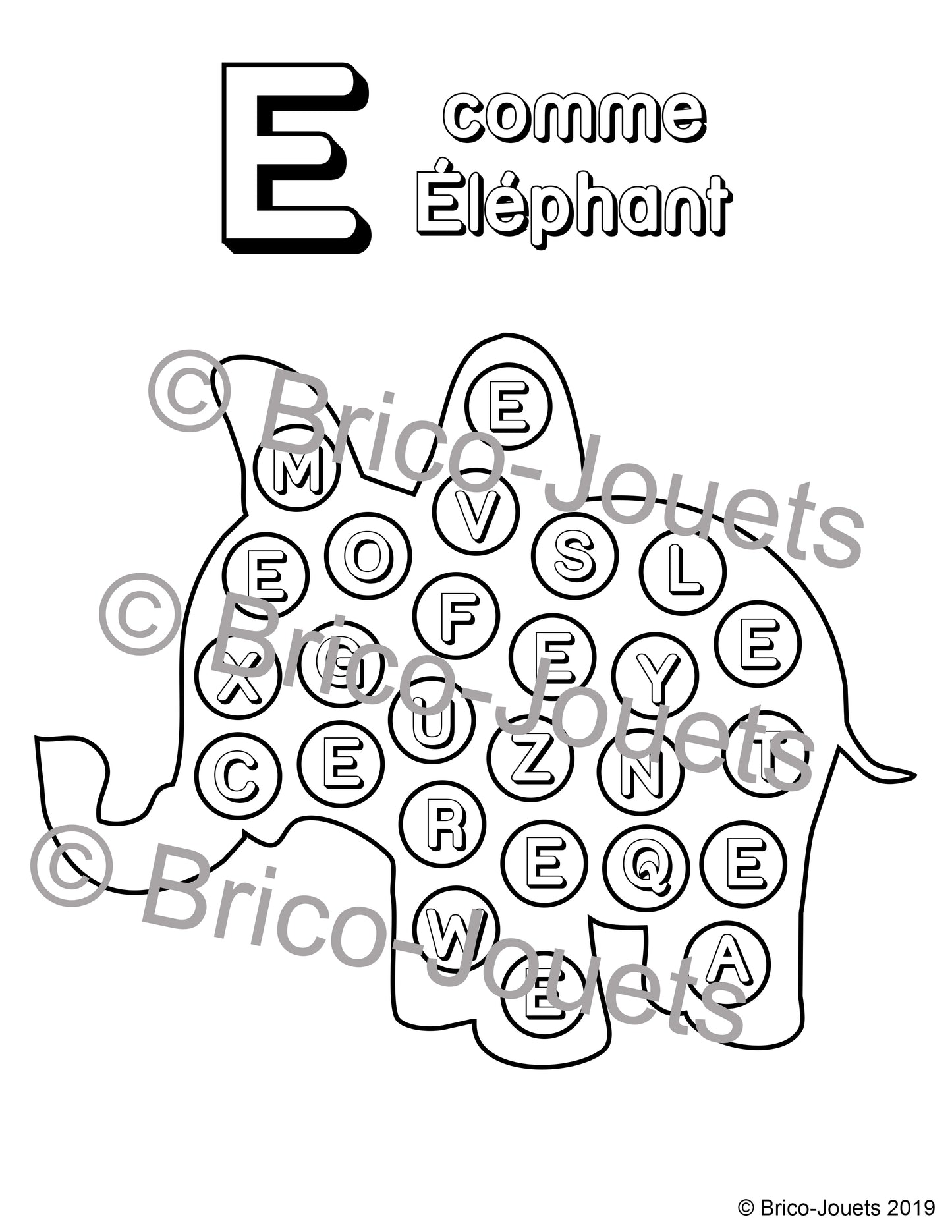 Fichier téléchargeable - E comme éléphant