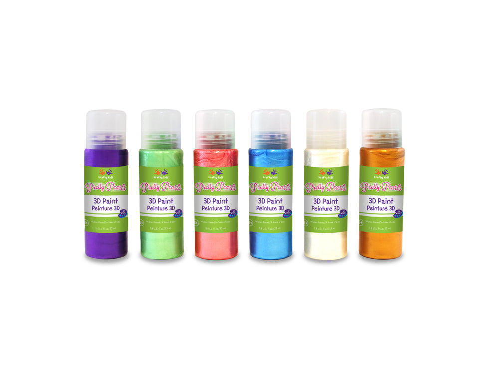 Peinture 3D à base d'eau 53 ml couleurs nacrées