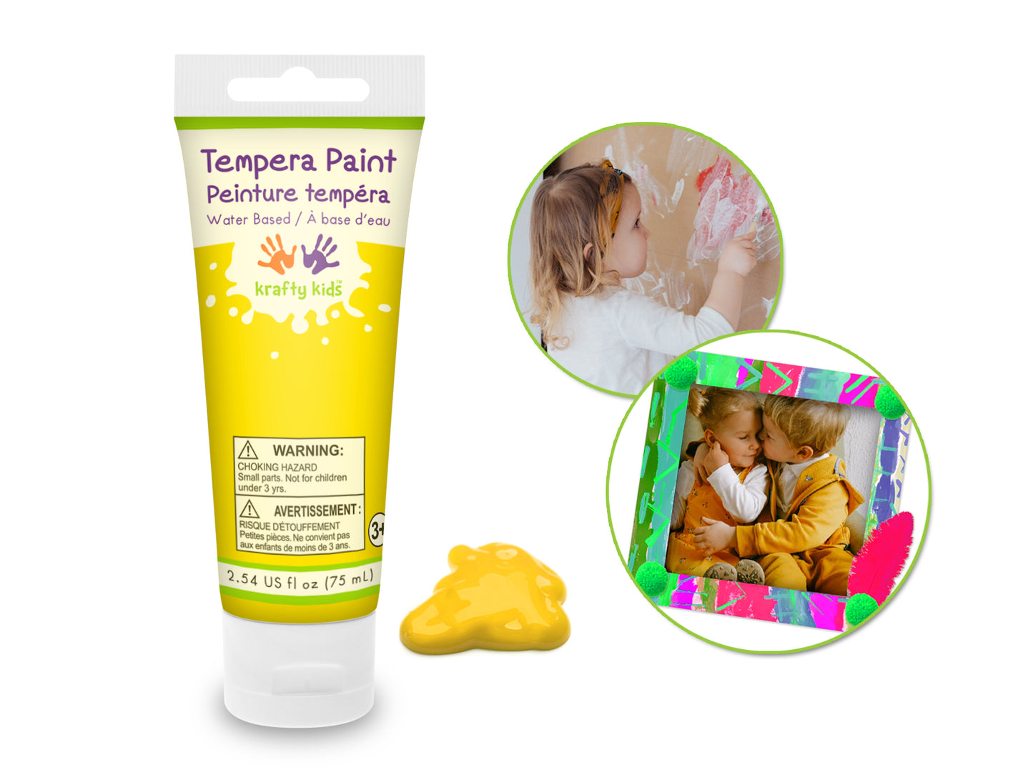 Peinture tempera à base d'eau 75 ml - plusieurs couleurs disponibles