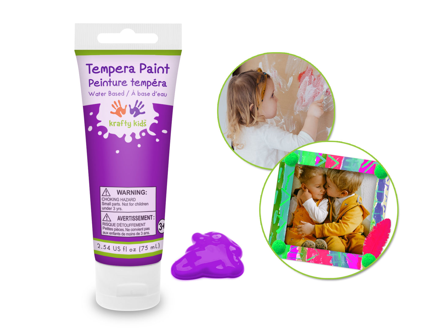 Peinture tempera à base d'eau 75 ml - plusieurs couleurs disponibles