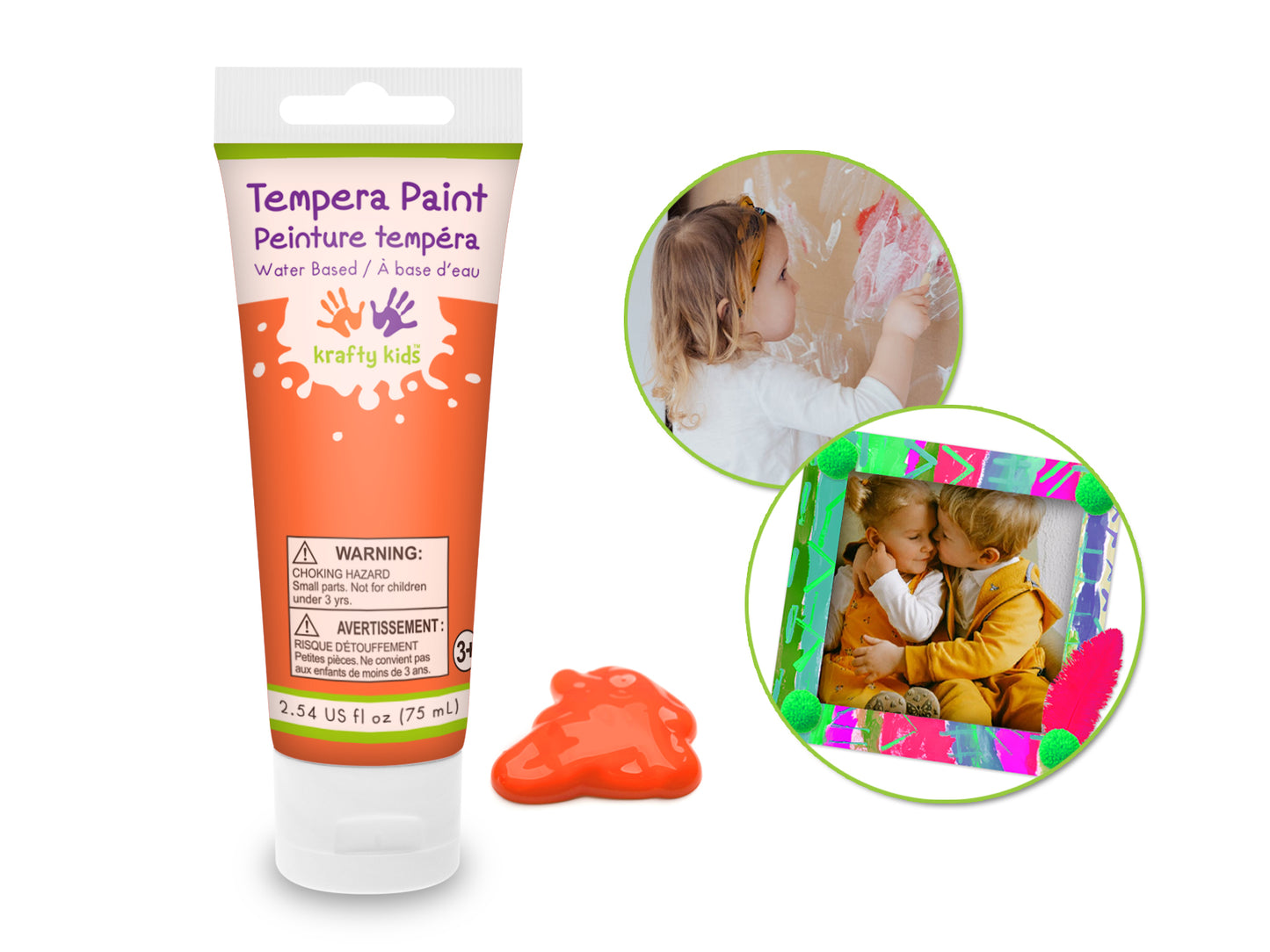 Peinture tempera à base d'eau 75 ml - plusieurs couleurs disponibles