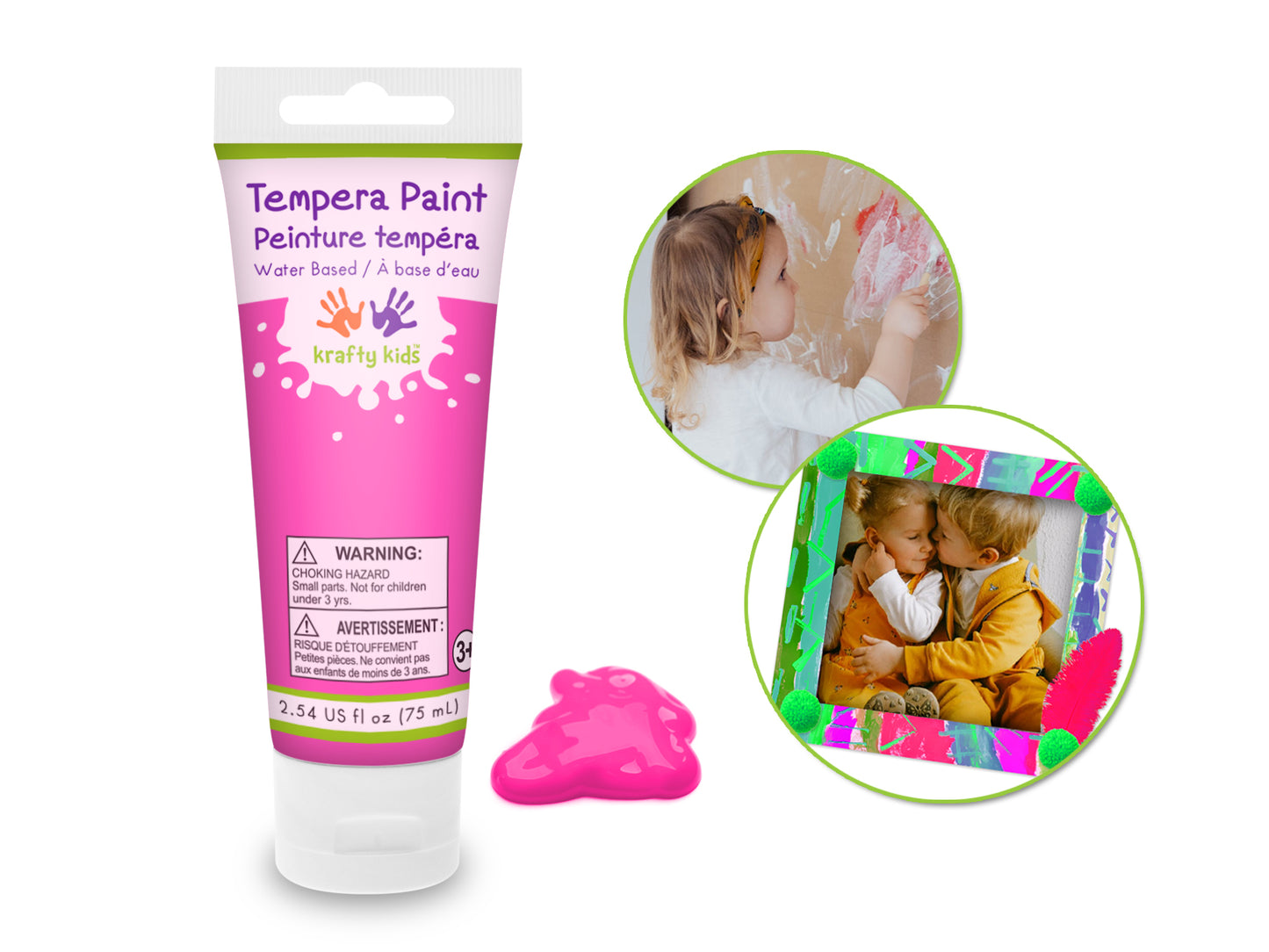 Peinture tempera à base d'eau 75 ml - plusieurs couleurs disponibles
