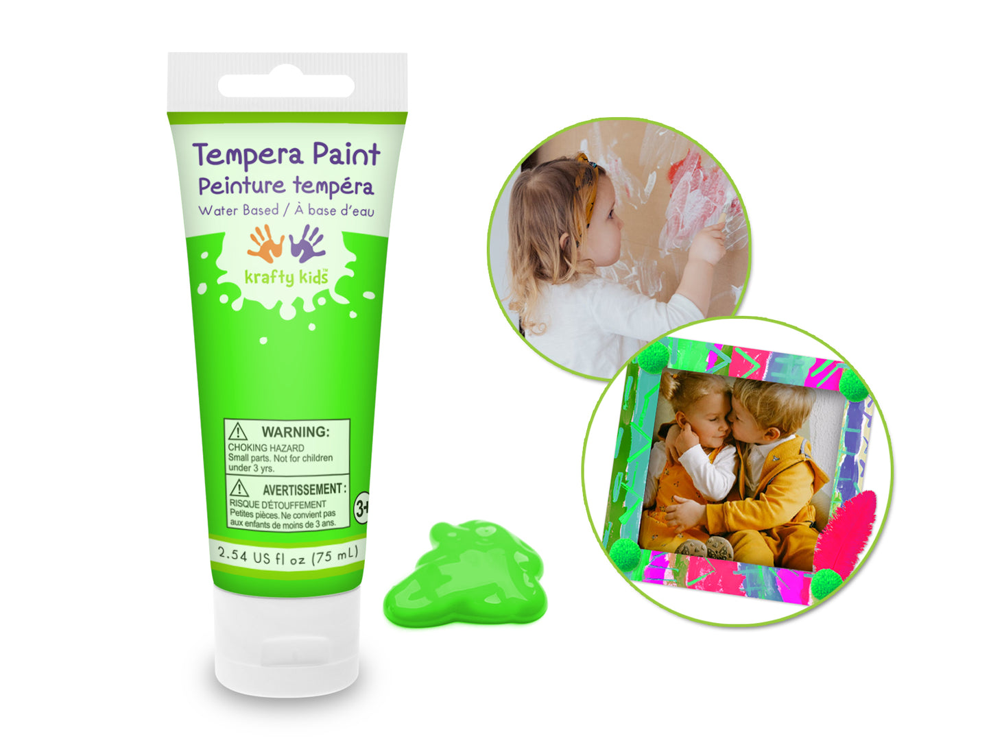Peinture tempera à base d'eau 75 ml - plusieurs couleurs disponibles