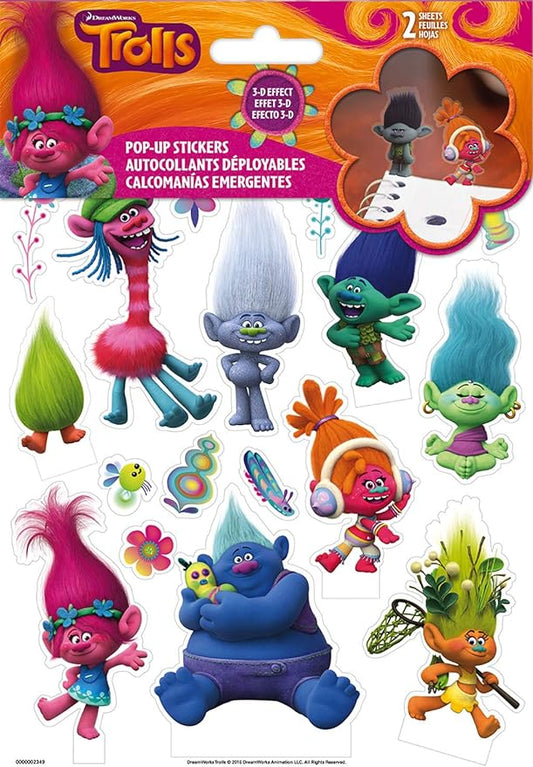 Autocollants déployables à effet 3D - Trolls