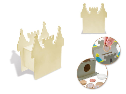 Banque à décorer en bois - château