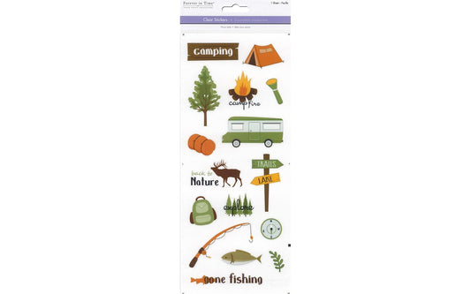 Grande feuille d’autocollants - camping