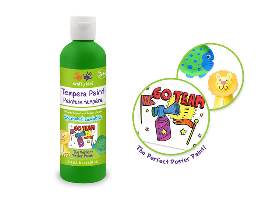 Peinture tempera à base d'eau 250 ml - plusieurs couleurs disponibles