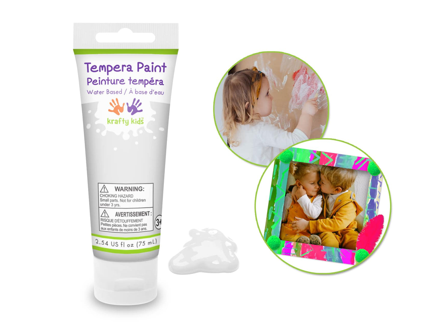 Peinture tempera à base d'eau 75 ml - plusieurs couleurs disponibles