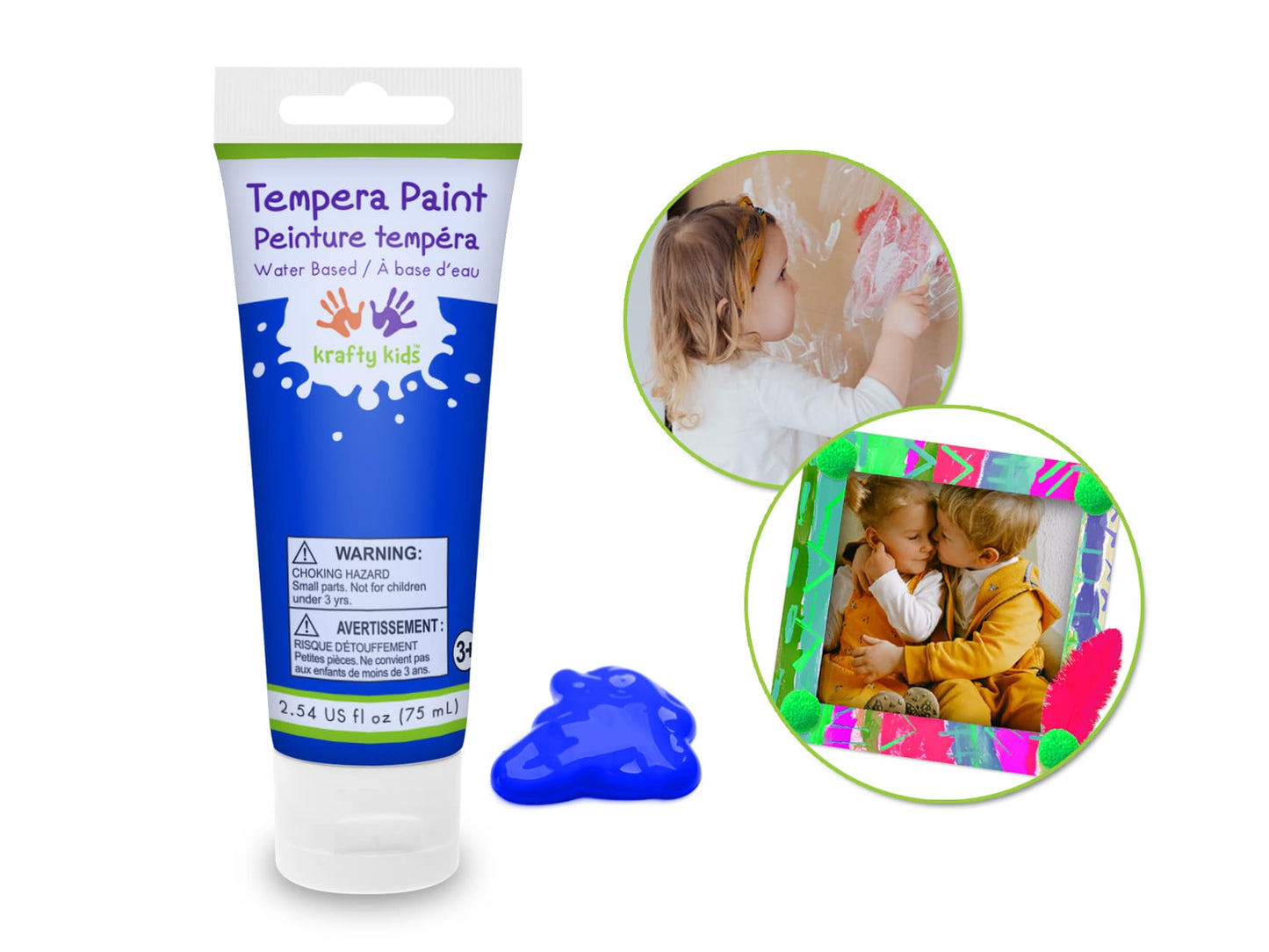 Peinture tempera à base d'eau 75 ml - plusieurs couleurs disponibles