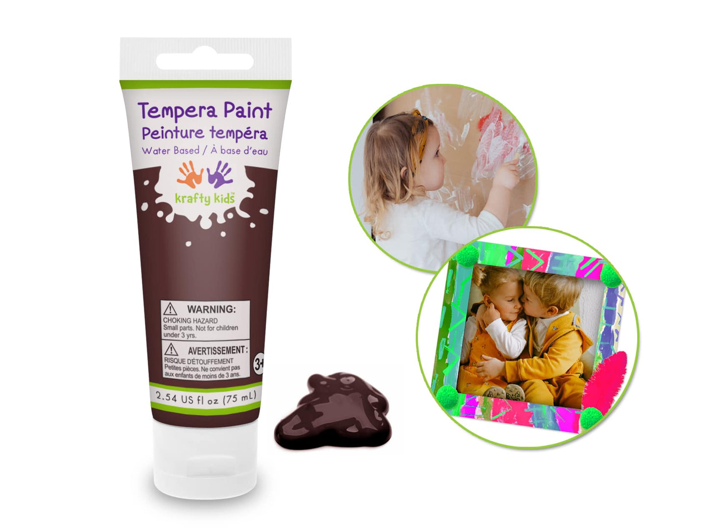 Peinture tempera à base d'eau 75 ml - plusieurs couleurs disponibles