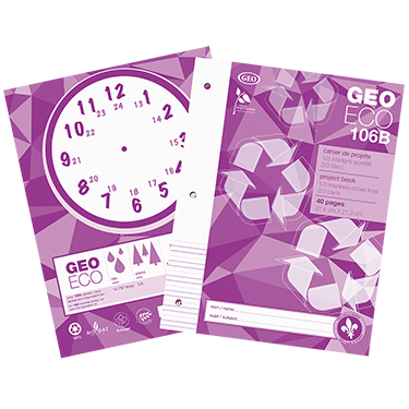 Cahier de projets Geo EC106B, interligné pointillé 40 pages