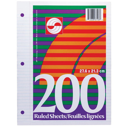 200 feuilles mobiles lignées